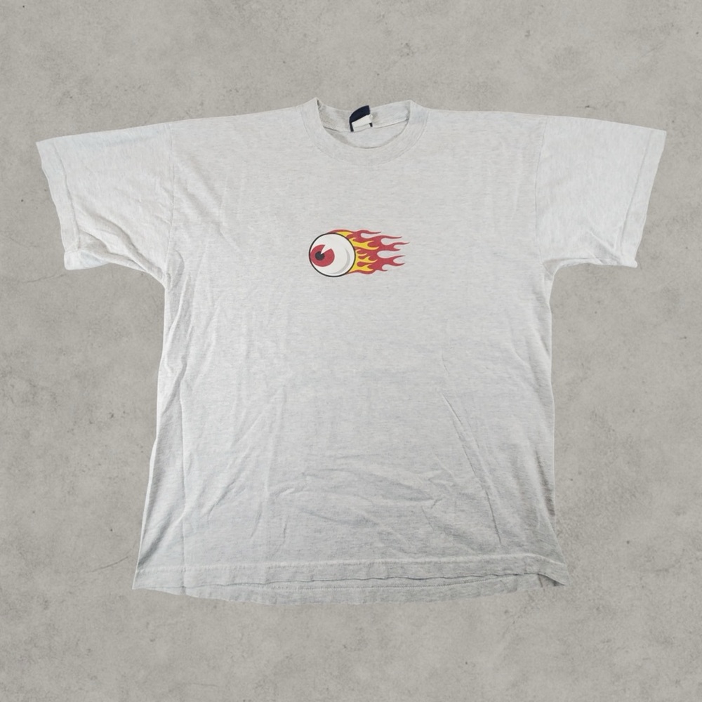 R21 Shirt Mens Xl Gray Y2K Flaming Eyeball Speed Demon Racing Y2K Grunge Jnco